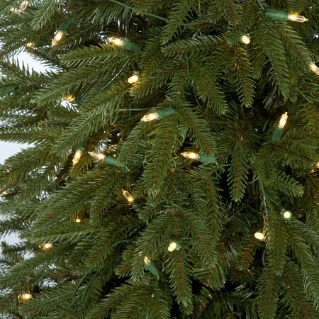 9 feet Nordman Fir Christmas Tree - Pencil Size - 600 Warm White 5.5mm LED Lights