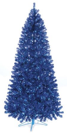 7.5 feet Dallas Pine - Slim Size - 550 Mini Blue Lights - Wire Stand