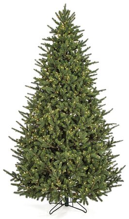 7.5 feet Asheville Spruce Christmas Tree - Full Size - 1,100 Clear Lights