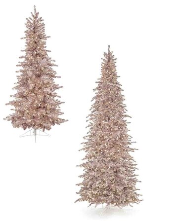 Earthflora's Matte Pink Blush Slim Tree With Led Lights - Sizes 4 Feet, 7 Feet, 9 Feet Or 12 Feet Tall