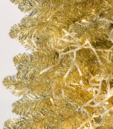 Earthflora's 5 Ft., 7.5 Ft., 9 Ft., 12 Ft., 15 Ft. - Deluxe Sparkling Champagne Trees With 3mm Cl...