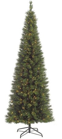 9 feet Pencil Pine Christmas Tree - Pencil Size - 700 Clear Lights - Wire Stand