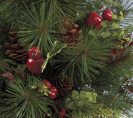 24 inches Sugar Pine Christmas Tree - Red Apples, Cedar, Huckleberry Leaf and Pine Cones