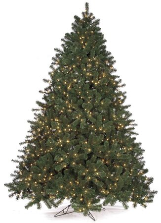 C-84694 6 feet Virginia Pine Christmas Tree - Full Size - 650 Green Tips - White LED Lights