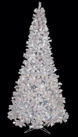 7.5 feet Heavy Flocked Arctic Pine - Slim Size - Winter White LED Lights