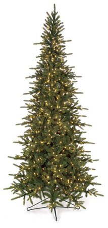 7.5 feet Russian Pine Christmas Tree - Slim Size - 800 Warm White 5.5mm LED Lights