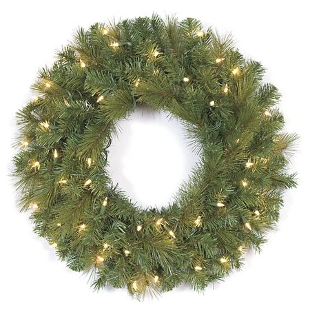 24 inches Mixed Pine Wreath - 130 Green Tips - 9 inches Inside Diameter