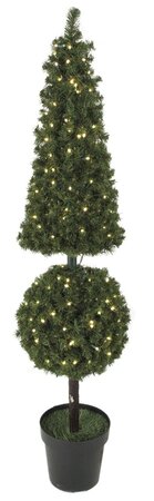 6 feet PVC Square Cone Christmas Tree - 245 Warm White 5mm LED Lights