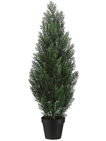 36 inches Outdoor Cedar Topiary in Plastic Pot Green