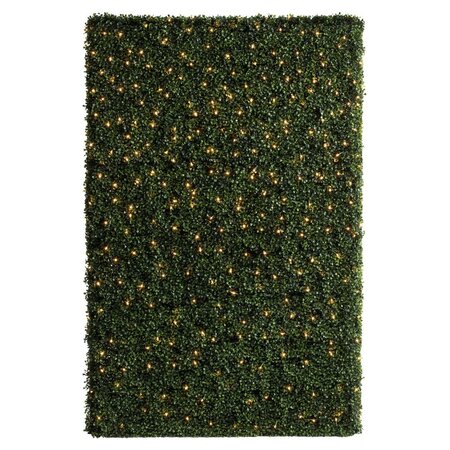 72 inches 16 inches 48 inches Outdoor Artificial Boxwood Hedge with 700 LED Lights