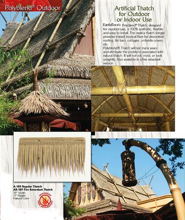 Outdoor UV Thatch - Natural Color - 19 inches Width - 11 inches Height