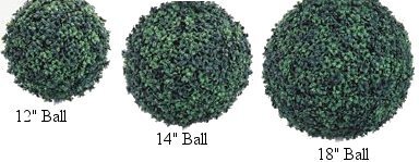 A-78012 Select From 12 inches, 14 inches, 18 inches & 25 inches Outdoor Fade Resistant Life Like Boxwood Balls (Custom Made)