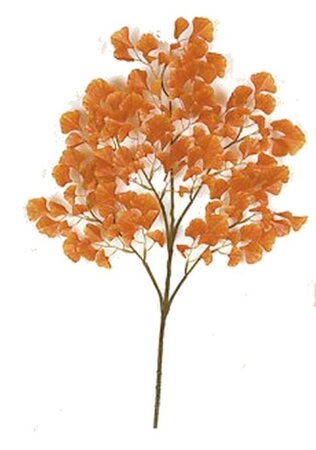 25 inches Mini Gingko Branch - 140 Orange Leaves