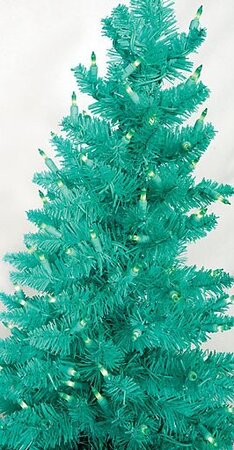 C-100431 7.5 feet Ashley Aqua Slim Tree 1,077 Aqua Tips, 800 Aqua Lights 41 inches Wide