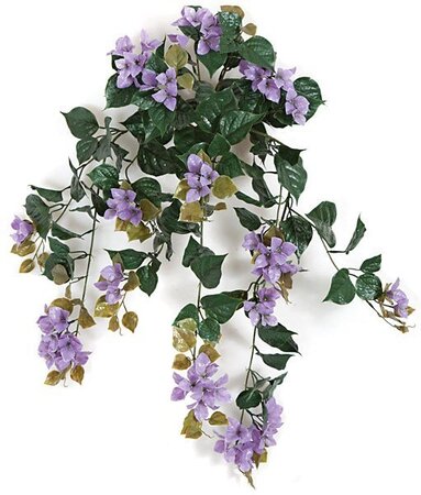 36 inches Outdoor Artificial Bougainvillea Bush- 18 Flower Clusters - 19 inches Width - Purple