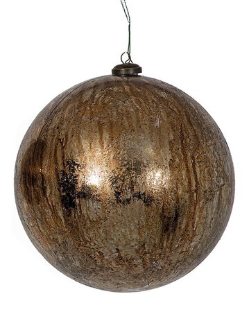 8 inches Metallic Ball Ornament Plastic Material Bronze