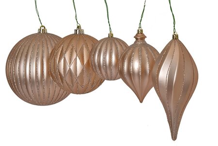 Matte Rose Gold Pumpkin Ball With Glitter | 4 Inch, 6 Inch, Or 8 Inch