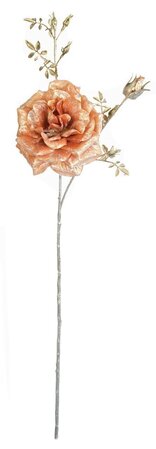 32" Brushed Gold Orange Rose Spray