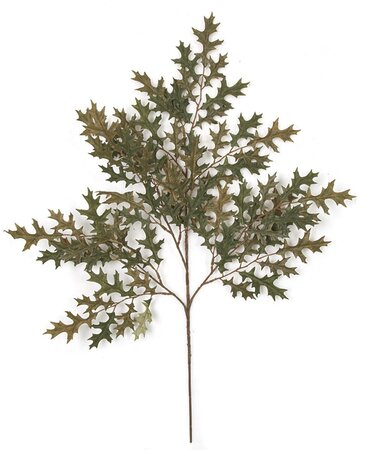 27 inches AUTUMN GREEN/BROWN PIN OAK BRANCH (SOLD BY THE DOZEN)