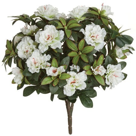 15" FireSafe Flowering Azalea Bush |  White, Cream fire retardant