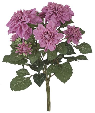 22 inches Dahlia Bush - 6 Orchid/Beauty Flowers - 6 inches Stem- FIRE RETARDANT