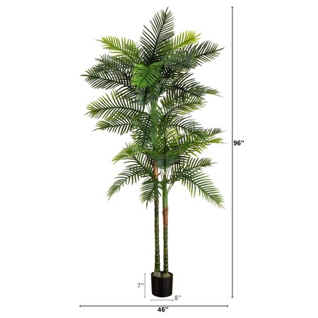 8 Foot Outdoor UV  Artificial Double Robellini Palm Tree (Indoor/Outdoor)