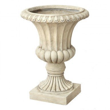 24 inches H 18 Width CONCRETE FLUTED URN ANTIQUE WHITE