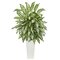 Silver Queen Artificial Plant in White Tower Planter