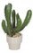 18 inches Potted Finger Artificial Cactus - 8 Green Tips - Artificial Stone - Taupe Ceramic Pot