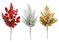 21 Inch Glitter Mixed Leaf / Shiny Ball Spray In Red, Gold, Or Silver