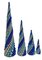 Blue And Silver Matte/Reflective Spiral Pattern Ball Cone Trees | 3 Ft, 5 Ft, 7 Ft, Or 10 Ft.