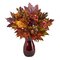 18" Maple Leaf and Berries Artificial Arrangement in Ruby Vase