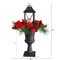 33" Holiday Christmas Berries and Poinsettia with Large Lantern and Included LED Candle Set in a ...