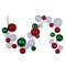 72 inches  White/Red/Green Multi Ball Branch Garland