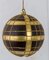 Earthflora's Matte Black And Gold Plaid Ball With Glitter - 4 Inch Or 6 Inch Sizes Pattern