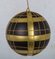 Earthflora's Matte Black And Gold Plaid Ball With Glitter - 4 Inch Or 6 Inch Sizes Pattern