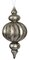Earthflora's 10 Inch Antique Silver Finial Ornament With Glitter