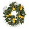 24" Green Salal Leaf/Yellow Lemon Wreath