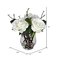 10" White Rose In Glass Vase