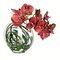 9.8" Red/ Purple Orchid In Glass Pot