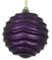 Earthflora's 6 Inch Matte Wavy Ball Ornament - Burgundy, Blue, Purple, Silver
