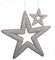 Silver Beaded Glittered Star Ornaments | 5 Inch Or 14 Inch Sizes