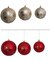 Metallic Printed Ball Ornament With Glitter | Red Or Champagne Colors 3.5 Inch, 4 Inch Or 5 Inches.