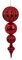 32 Inch X 10 Inch Reflective Finial Ornament With Glitter - Red, Gold, Or Silver