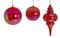 Red Iridescent Ball or Finial Ornaments | 5" Ball, 6" Ball, 10" Finial