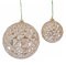 Shiny Pearled Champagne Grid Ball W/Glitter Ornaments | 4.5 Inches, And 8 Inches