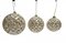 Shiny Pearled Champagne Grid Ball W/Glitter Ornaments | 4.5 Inches, 6 Inches, And 8 Inches