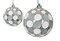 SILVER MERCURY FINISH GLITTERED SILVER/WHITE POLKA DOT BALL ORNAMENT | 4 INCH AND 6 INCH