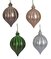 6" x 4" Matte Onion Finial with Glitter Ornament | Red, Dk. Green, Gold, Silver, Rose Gold, Burgu...