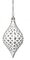 6 INCH WHITEWASHED REFLECTIVE SILVER DIAMOND FINIAL